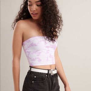 Garage Pink Tie Dye Essential Tube Top, Small